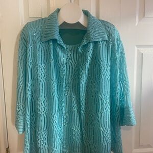 Maxima Light Blue USA cardigan (2XL)